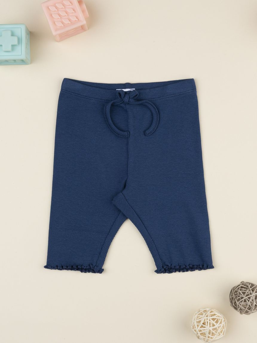 Legging bimba blu con laccio