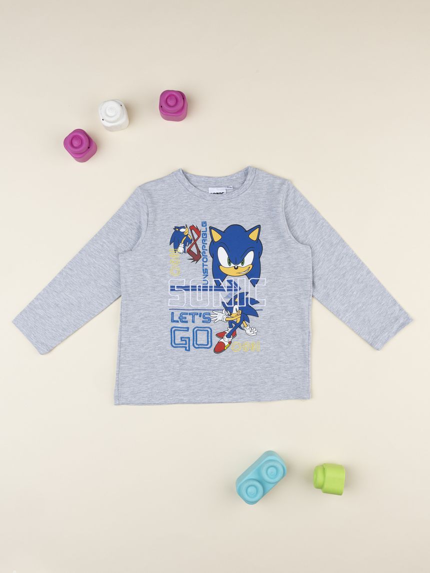 T-shirt grigia bambino sonic