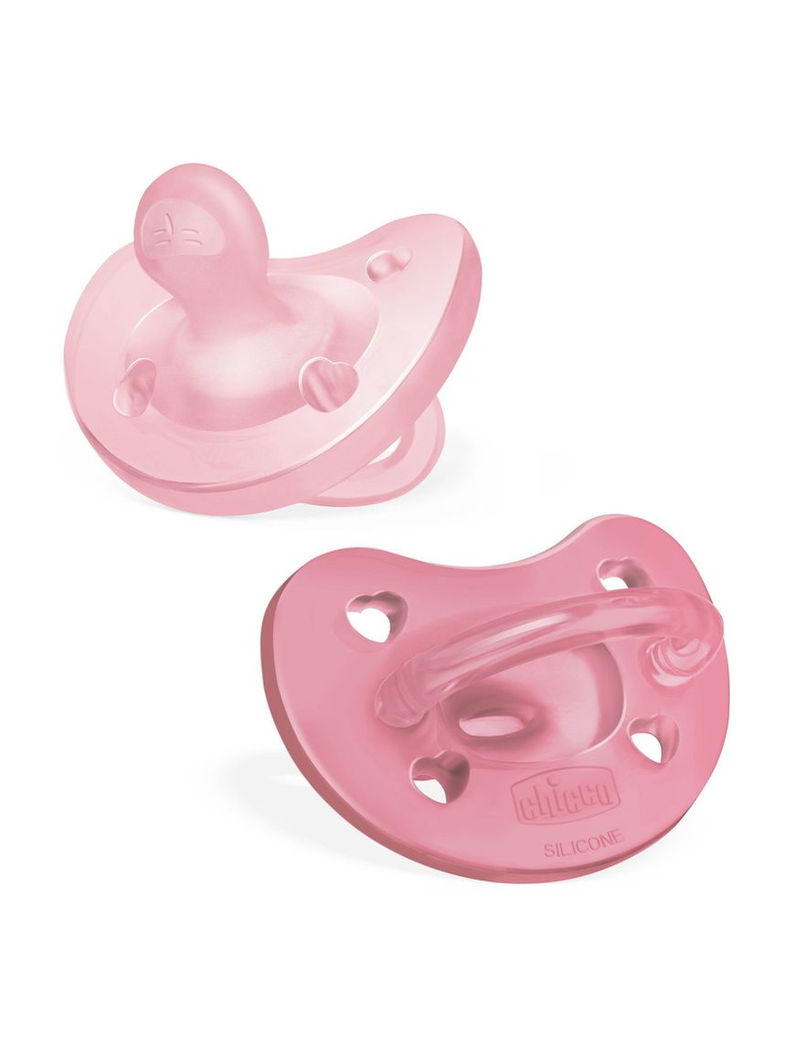 Gommotto physioforma rosa in silicone 2 pezzi | 6-16 mesi - chicco