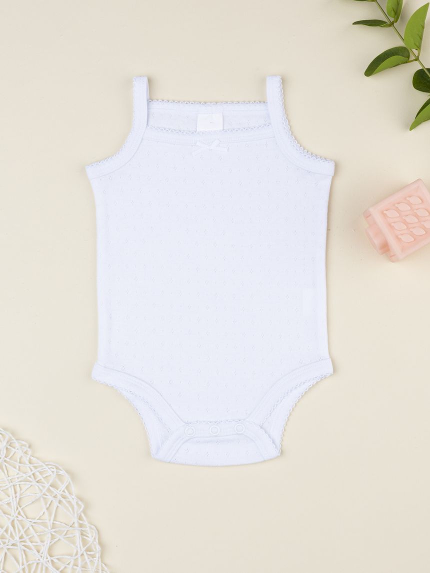 Body bimba bianco traforato