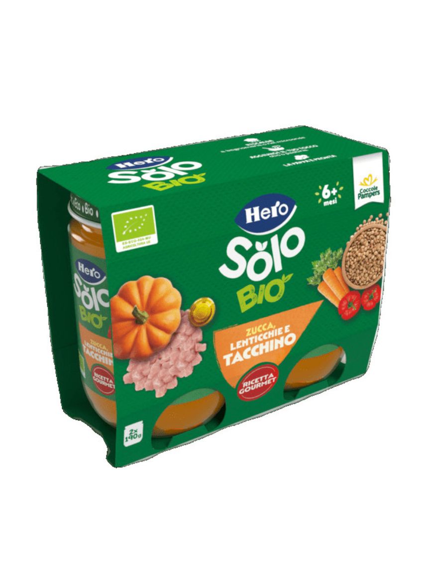 Bipacco omogeneizzato zucca lenticchie tacchino 2x190 gr - hero solo
