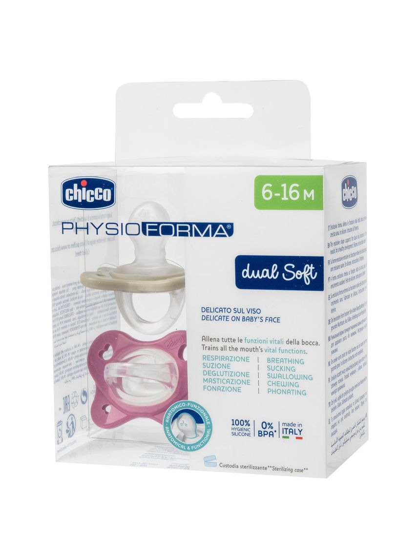 Succhietto dual soft rosa 2 pezzi | 6-16 mesi - chicco