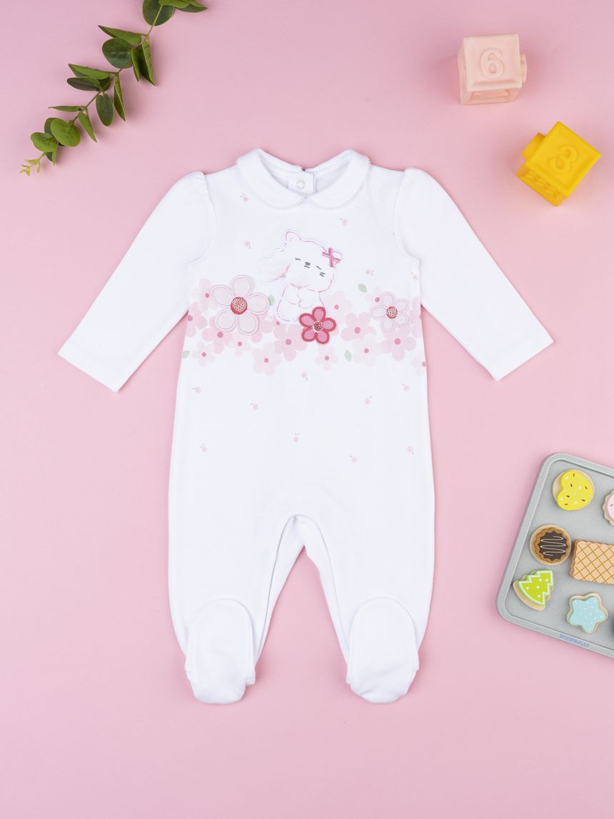 Tutina bimba gatta e fiori