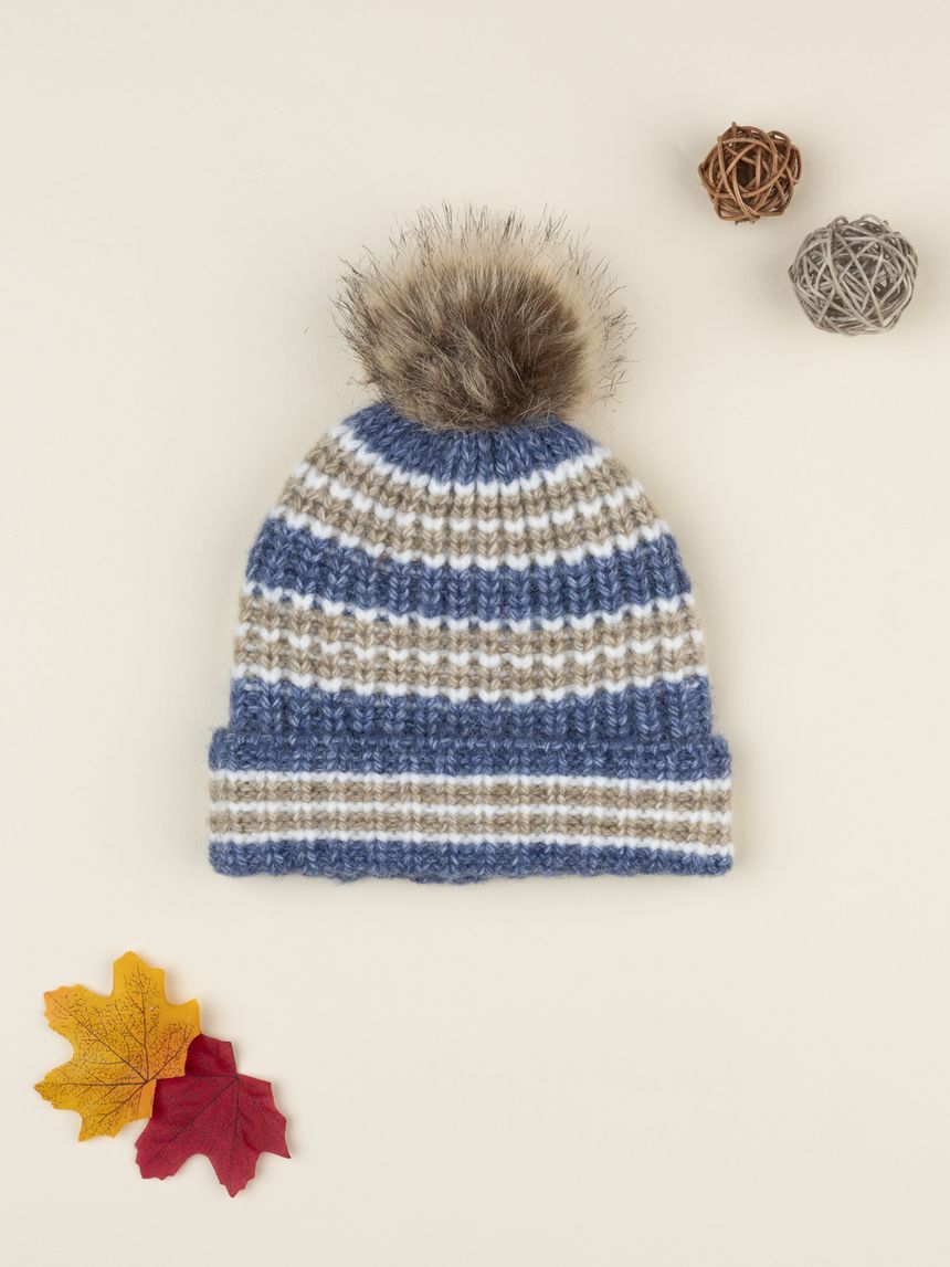 Cappello peruviano bimbo blu/marrone