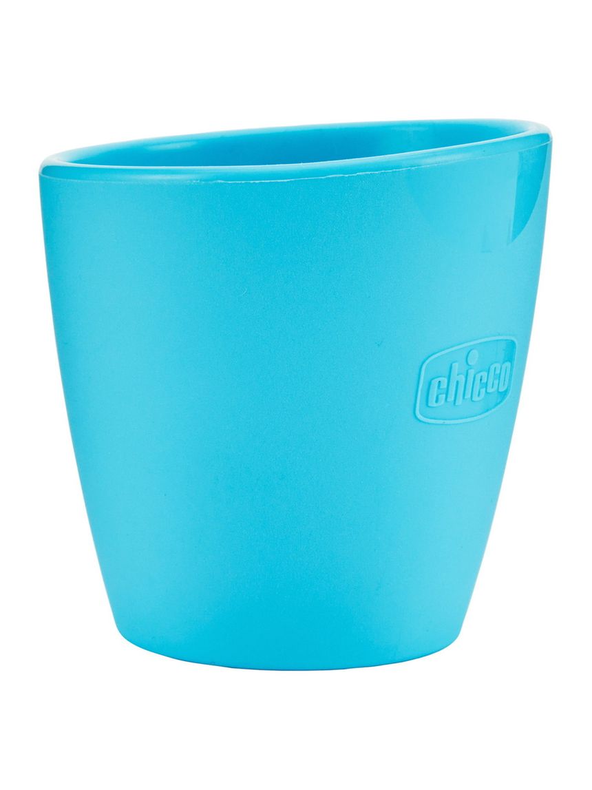 Bicchiere in silicone azzurro - chicco