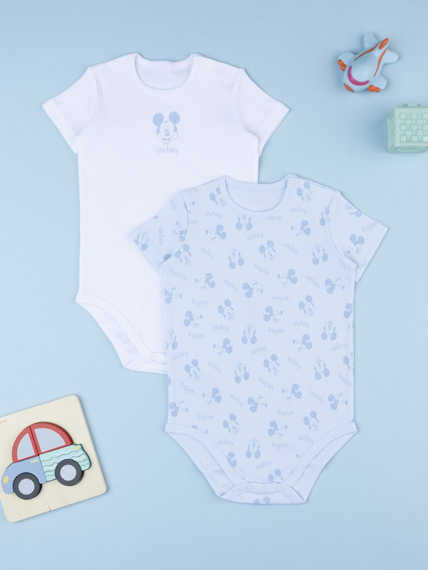 Body bimbo mickey mouse bianco/azzurro