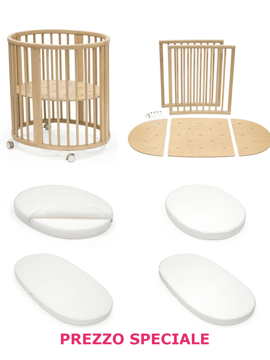 Letto sleepi mini natural v3 + estensione + due mattress v3 e due lenzuola a un prezzo speciale – stokke®