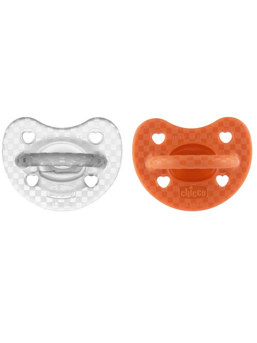 Gommotto silicone luxe 16-36m 2pz arancio/trasparente - chicco