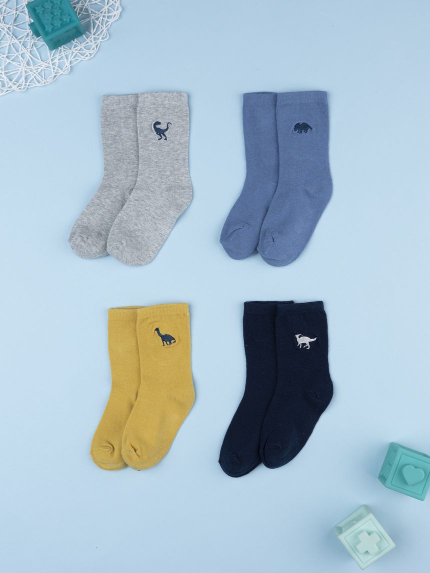 Pack 4 gambaletti bambino dinosauri