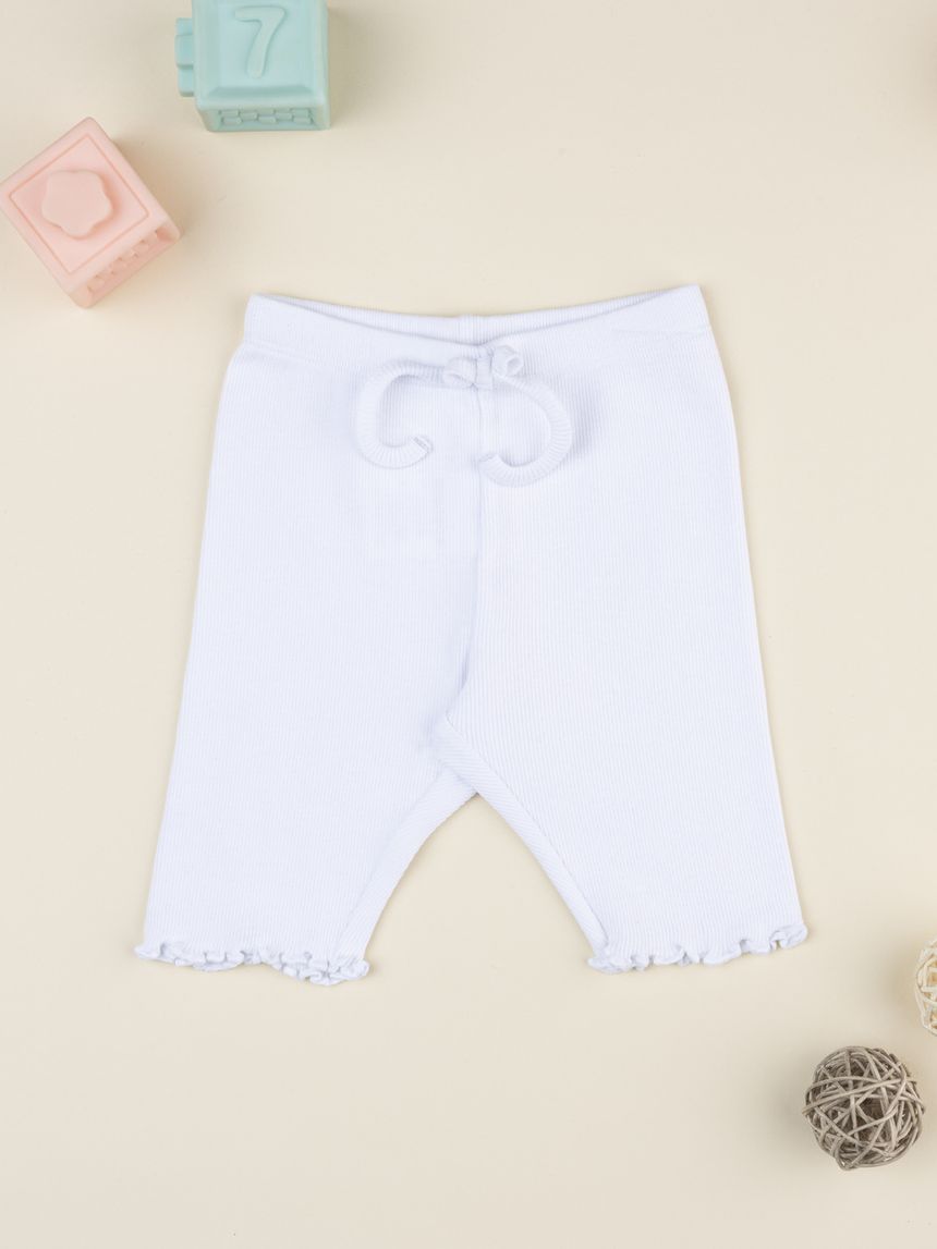 Legging bimba bianco con laccio