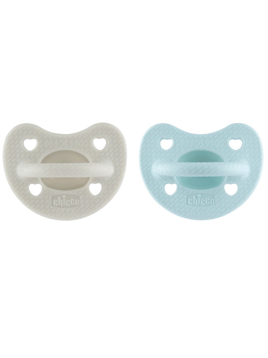Gommotto silicone luxe 6-16m 2pz azzurro/grigio - chicco
