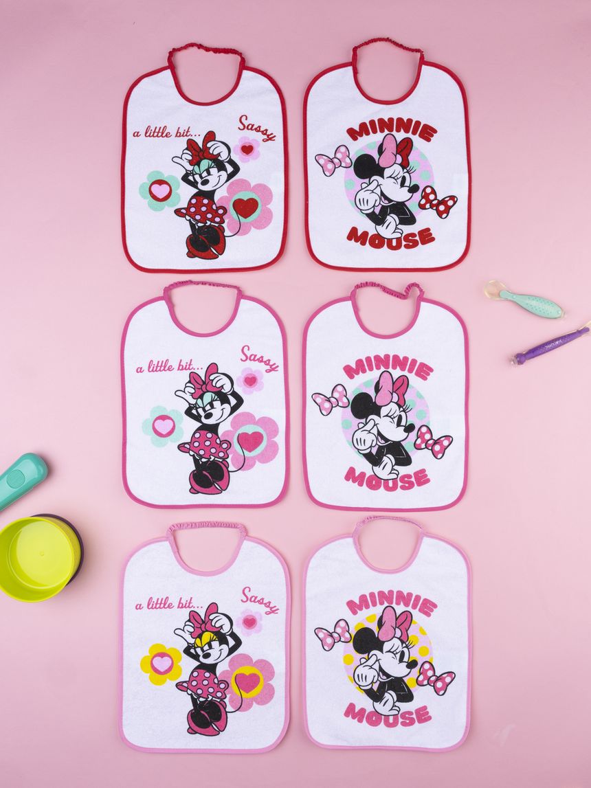 Pack 6 bavaglini bambina disney minnie