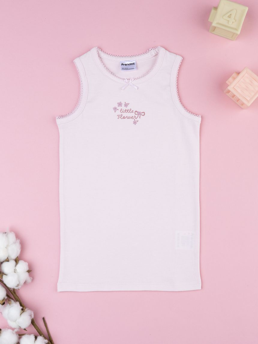 Canotta bambina rosa stampa