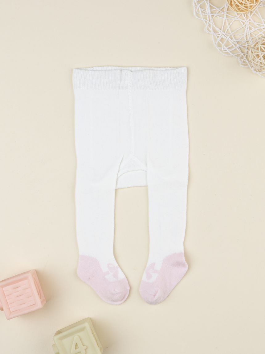 Collant bimba bianchi finta scarpetta