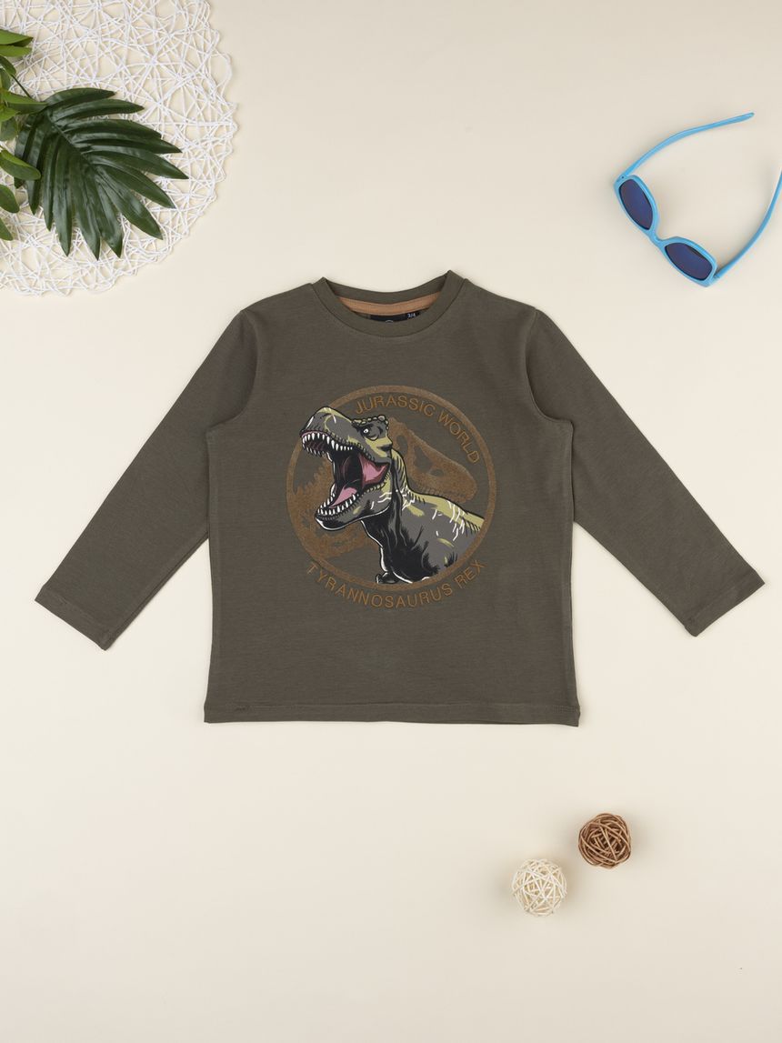T-shirt bambino verde jurassic