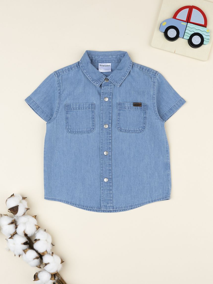 Camicia denim bimbo mezza manica