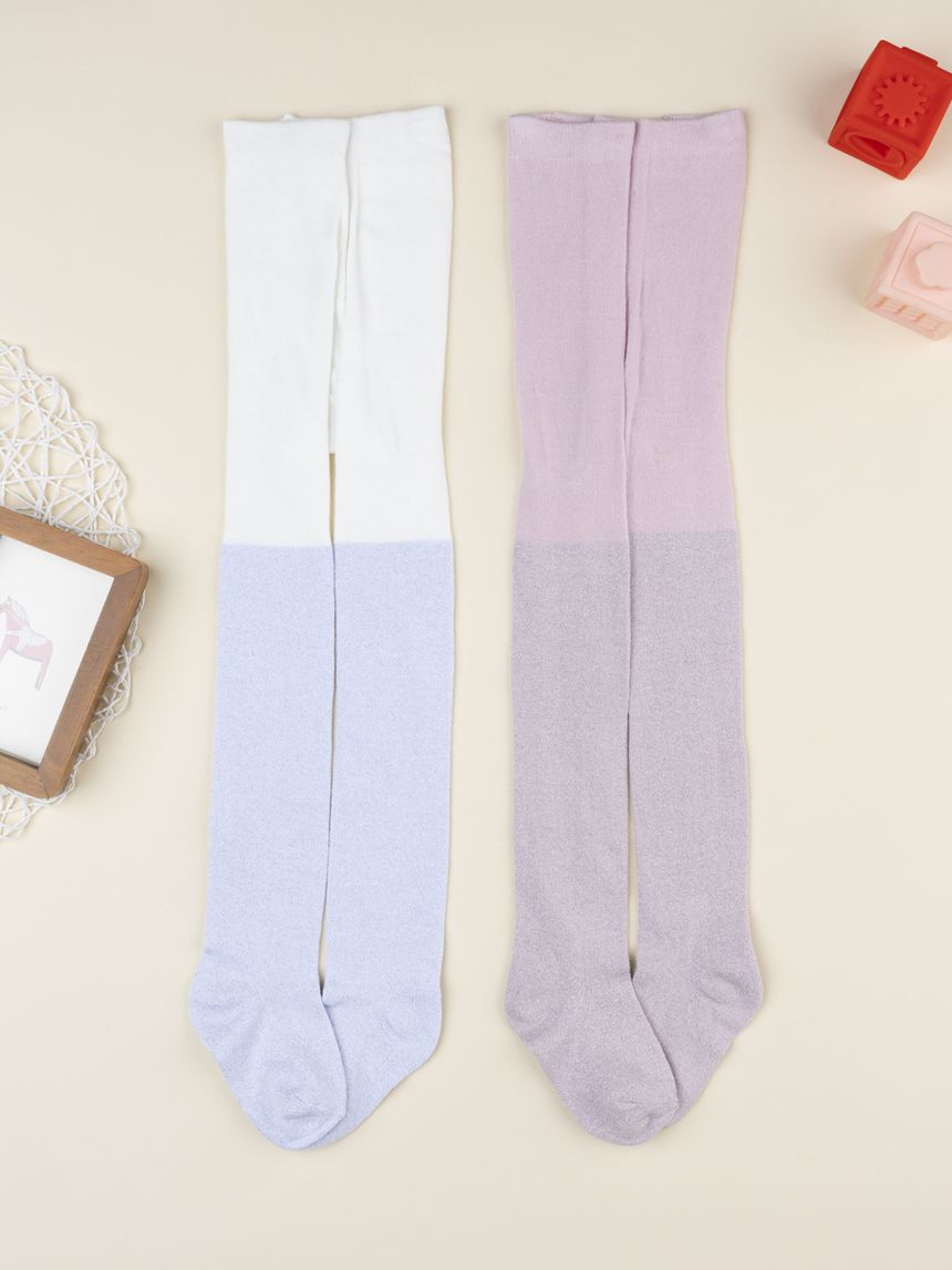 Pack 2 collant bambina con lurex