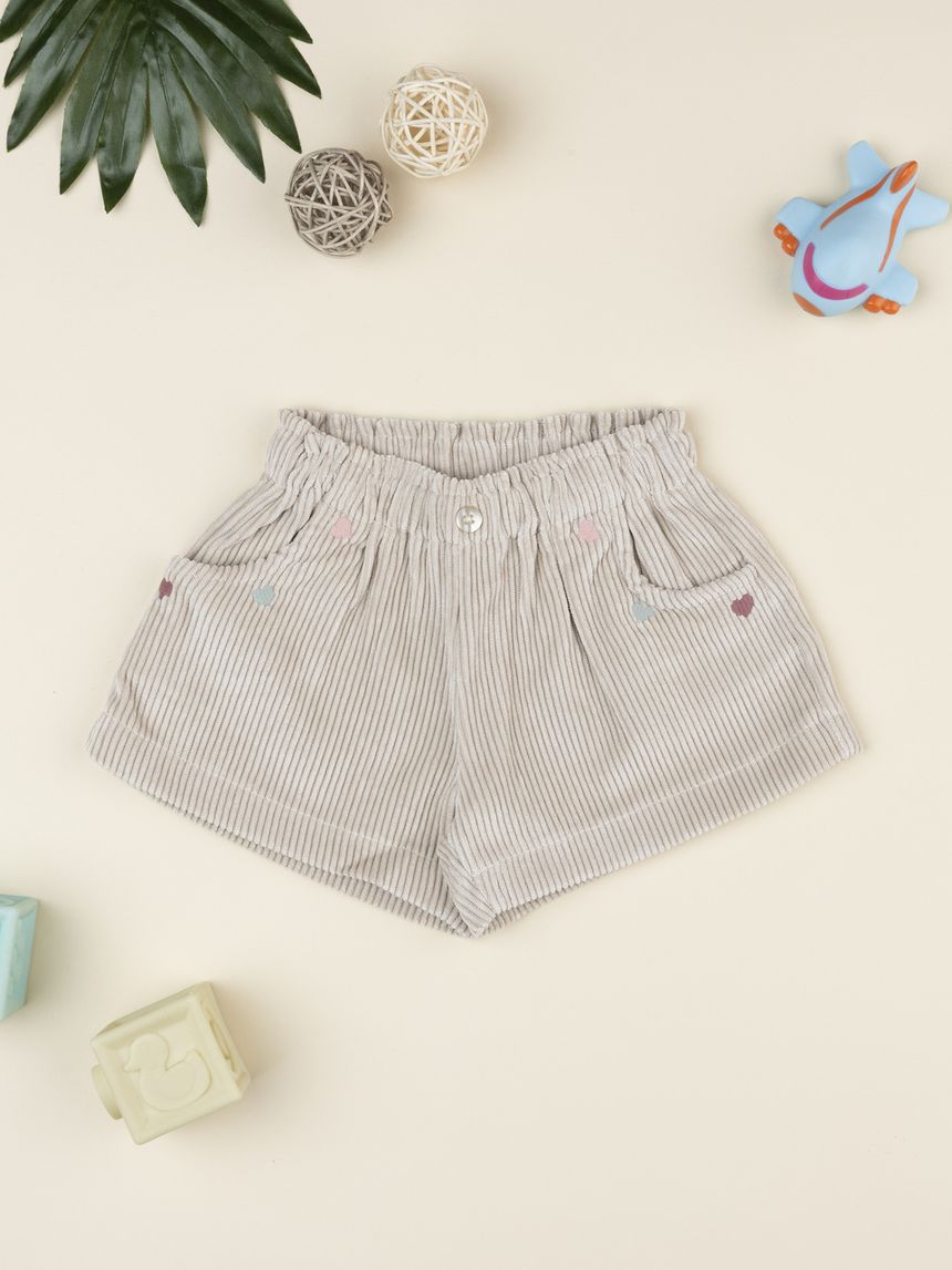 Shorts corduroy beige bambina