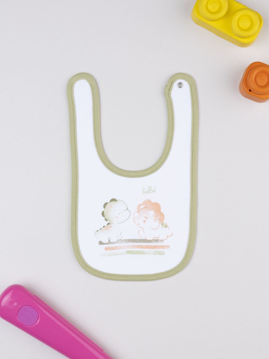 Bavaglino bimbo dino verde