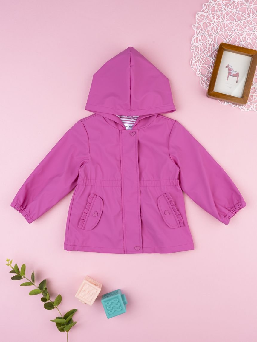 Giacca cerata fucsia bimba