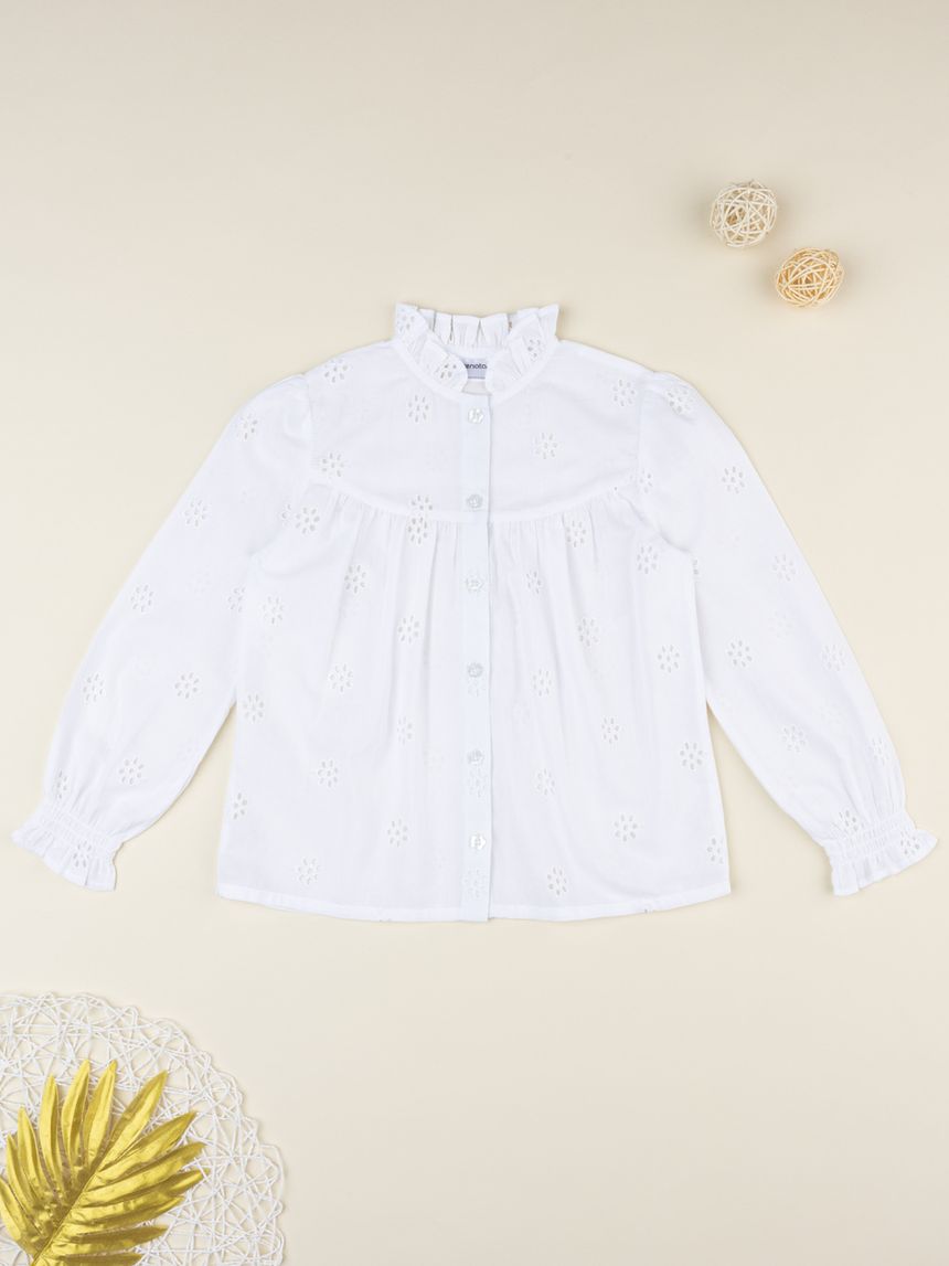 Camicia bambina bianca sangallo