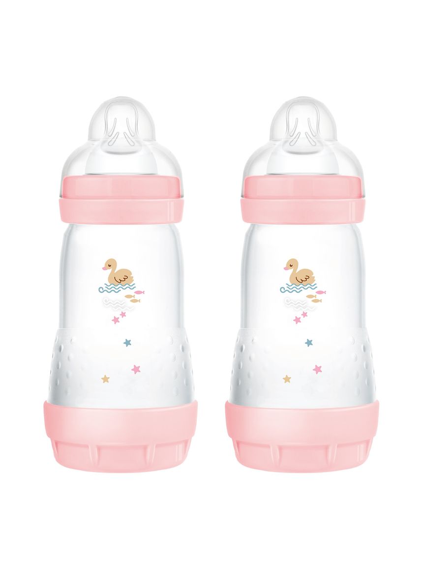 Biberon easy start 260ml bio-circolare conf. doppia rosa - mam