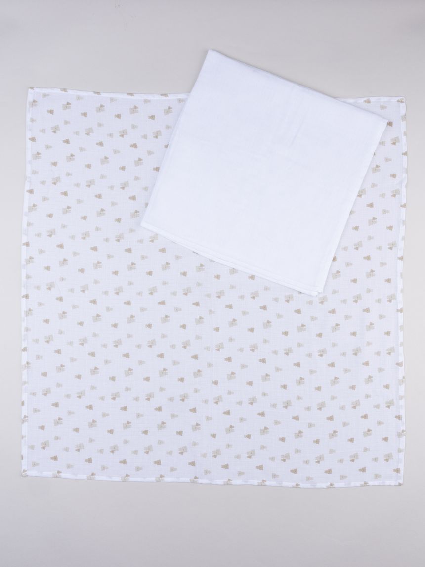 Pack 2 quadrati in mussola neonato - corredino