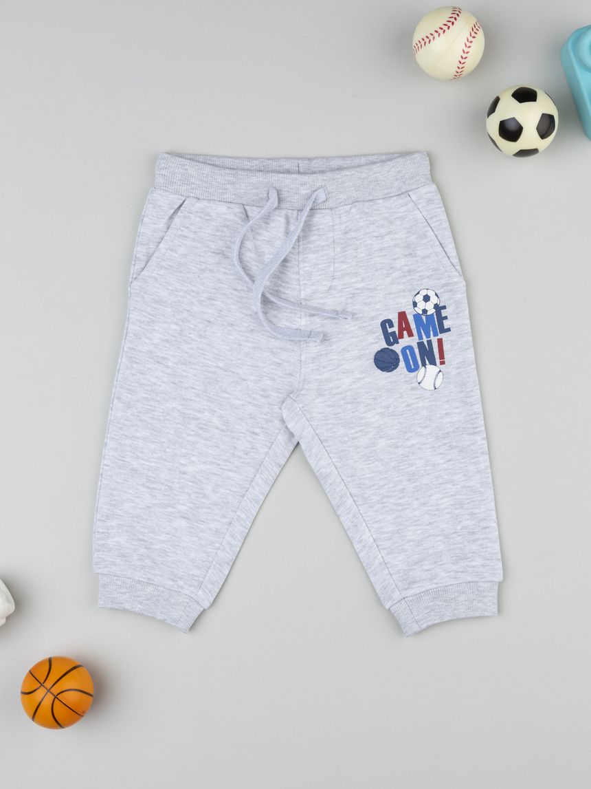 Pantaloni bimbo grigi stampa