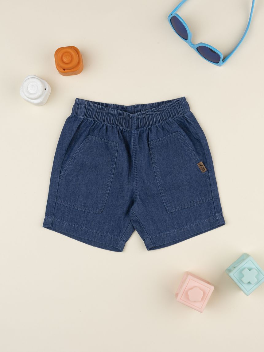 Bermuda bimbo blu con patch