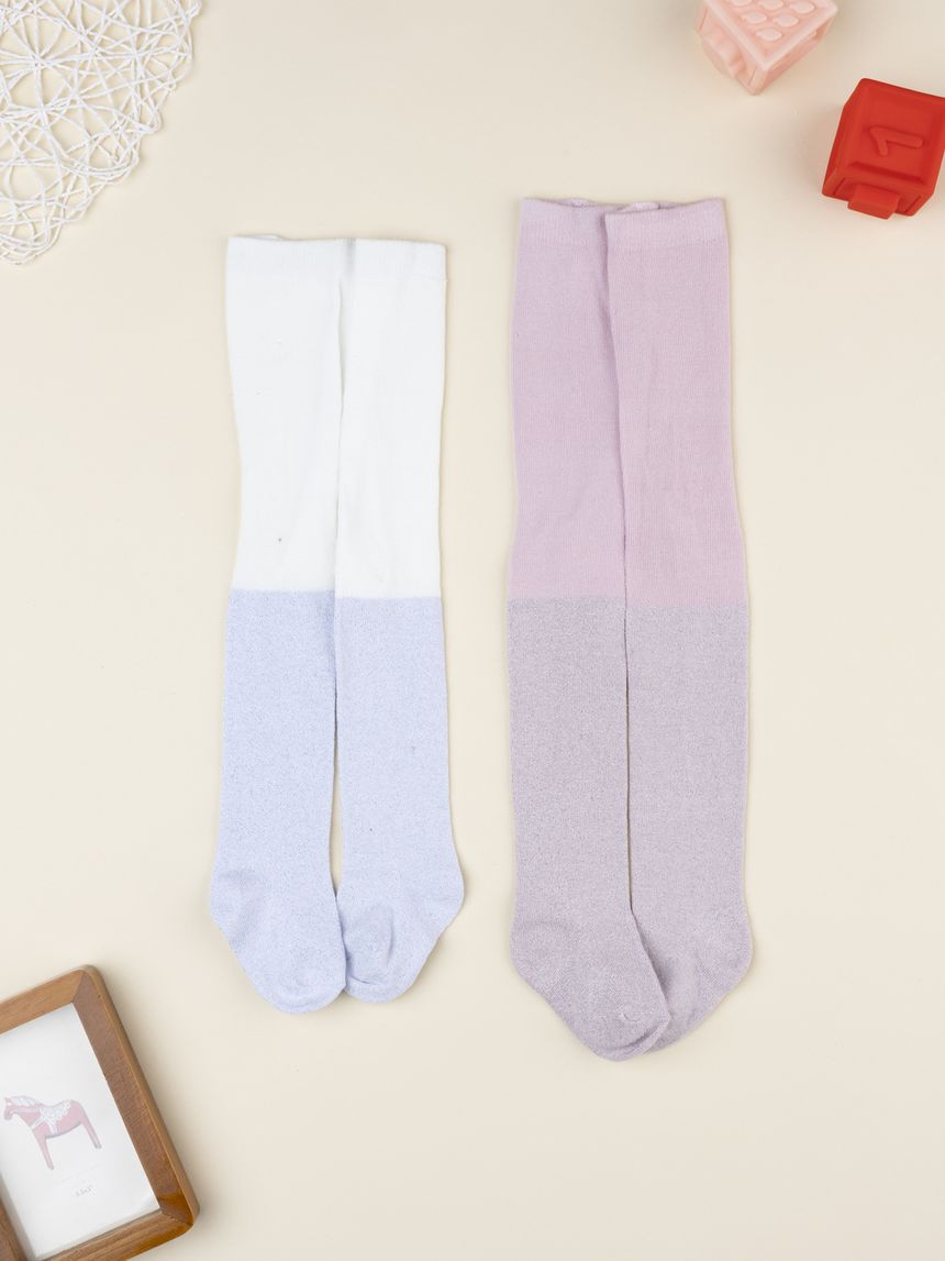 Pack 2  collant bimba con lurex