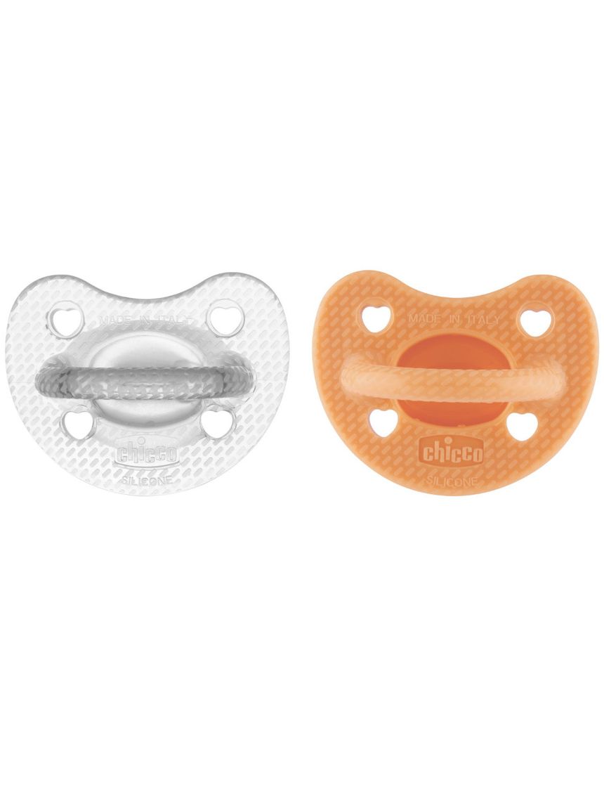Gommotto silicone luxe 6-16m 2pz arancio/trasparente - chicco