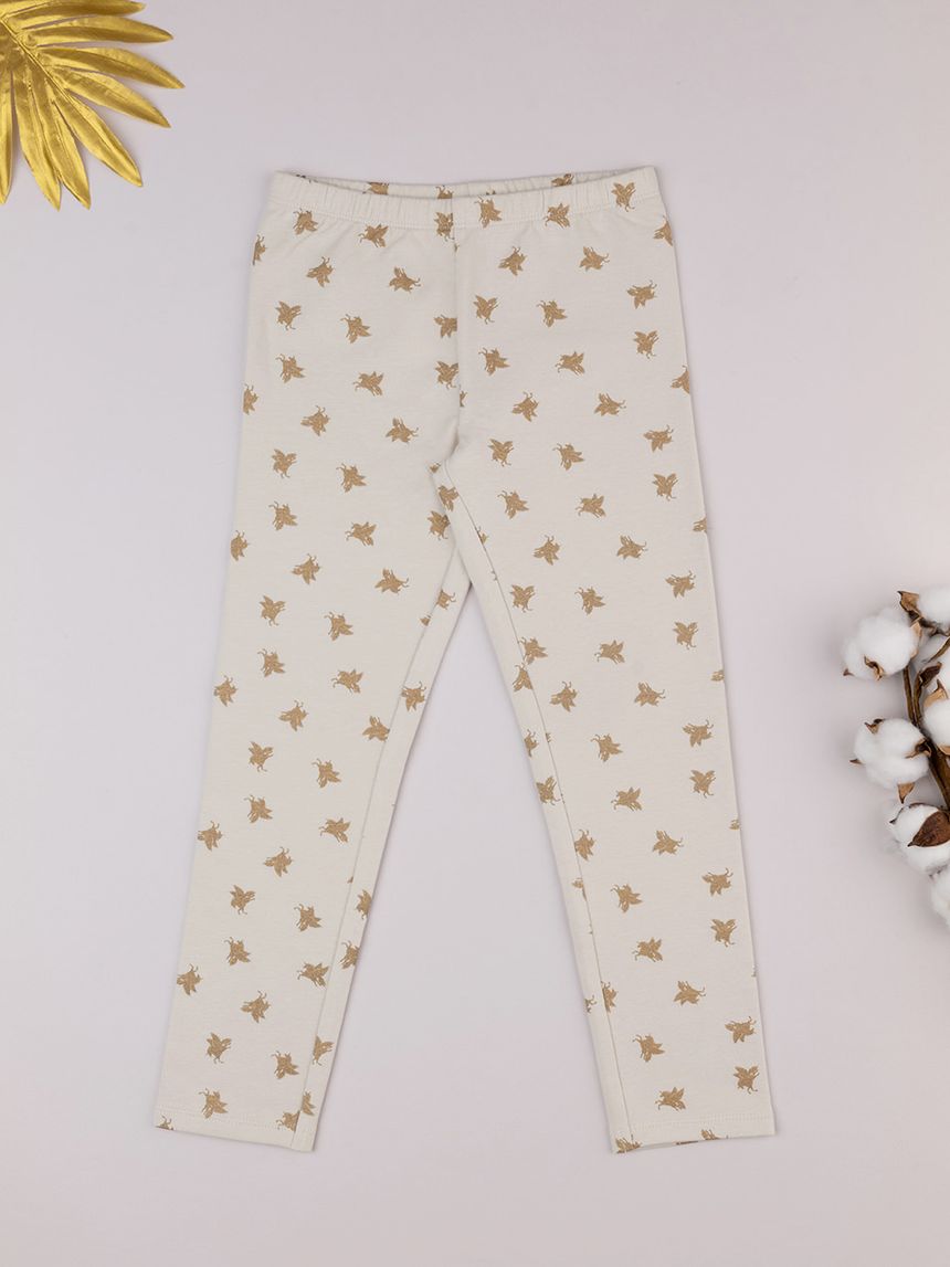 Leggings beige bambina allover
