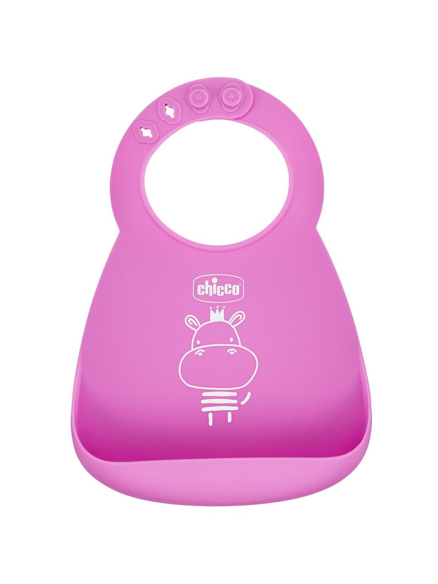 Bavaglino in silicone rosa 6m+ facile da arrotolare – chicco