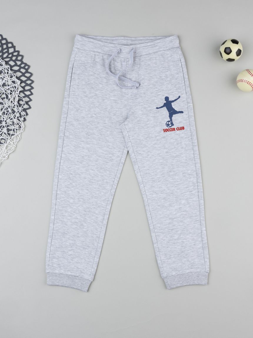 Pantalone bambino grigio con stampa
