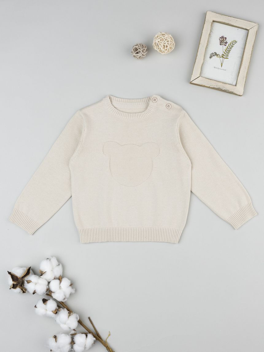 Maglia tricot bimbo beige