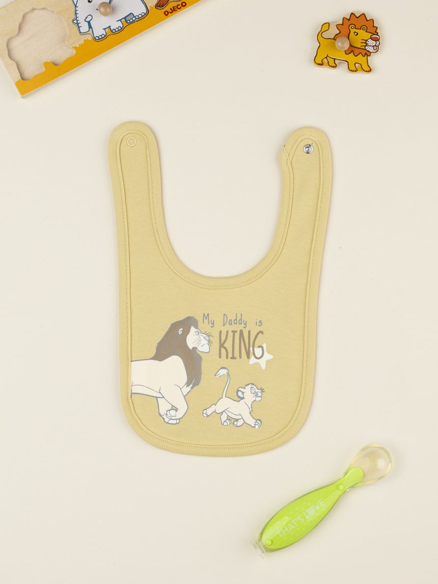Bavaglino bimbo giallo re leone