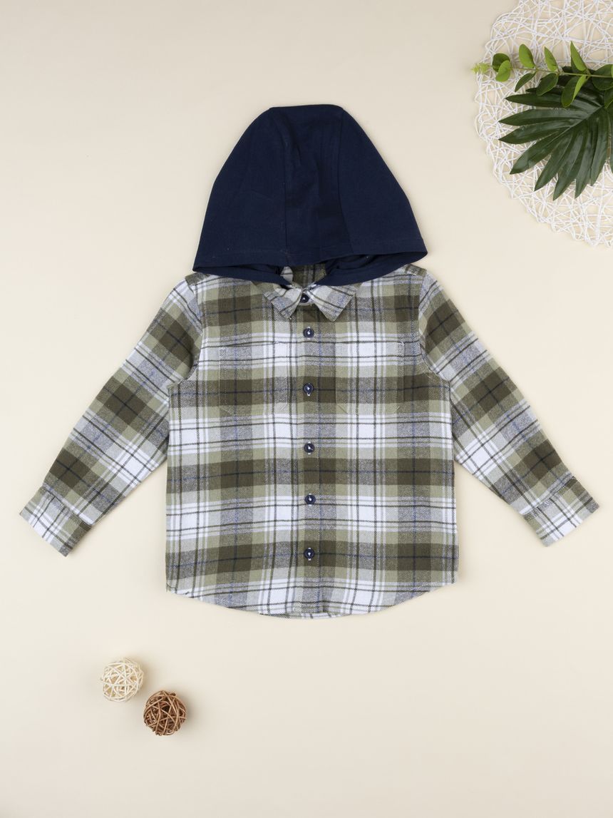 Camicia flanella da bambino con cappuccio