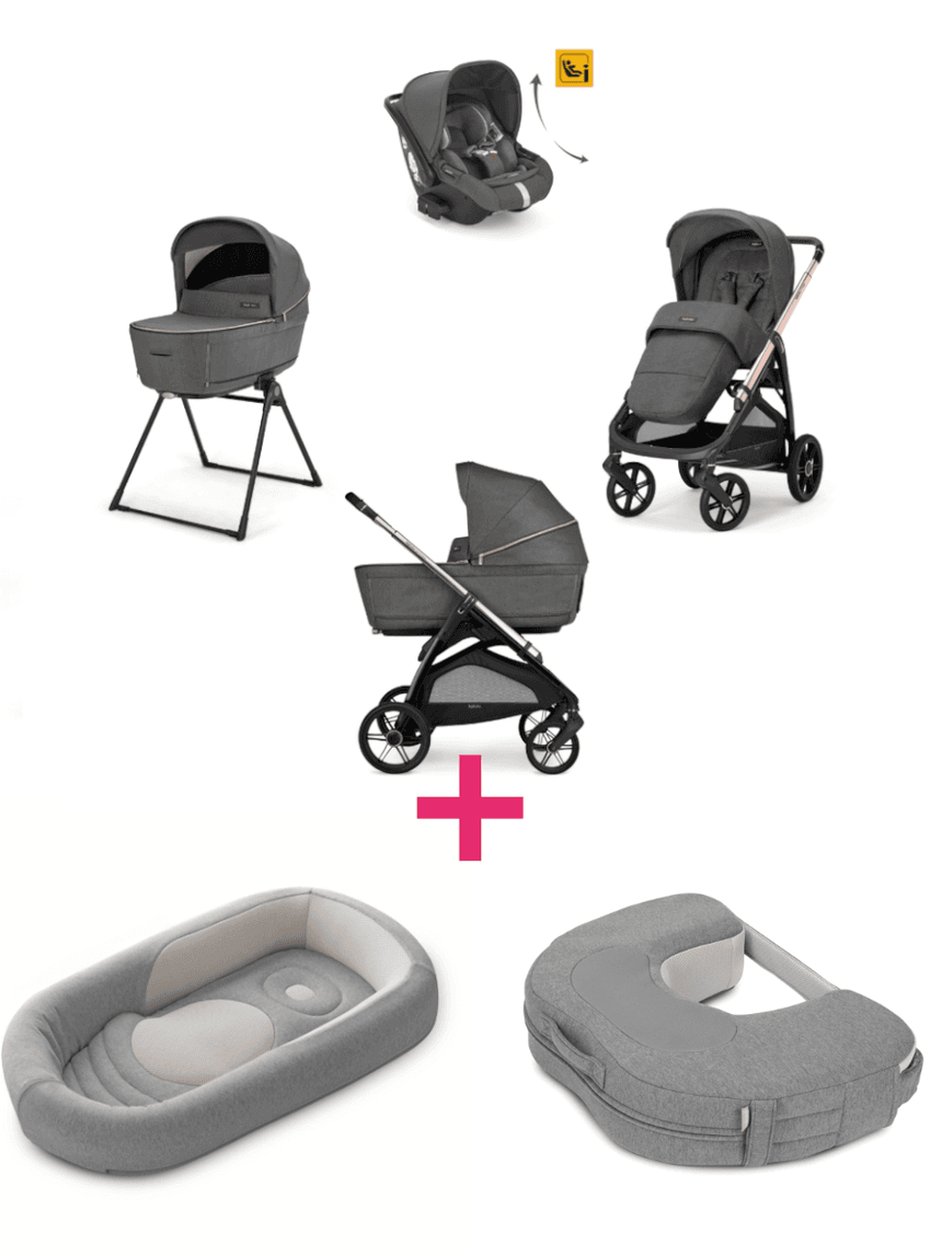 Trio inglesina system4 aptica darwin recline velvet grey con telaio palladio + welcome pod harmony grey + cuscino allattamento elysia™ harmony grey a un prezzo speciale