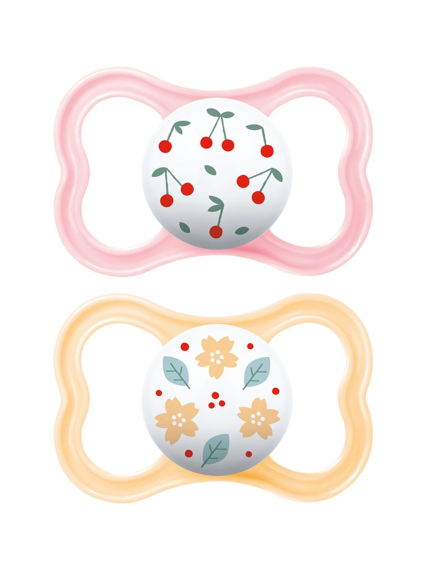 Succhietti air 6+ silicone bio-circolare conf. doppia rosa/giallo - mam