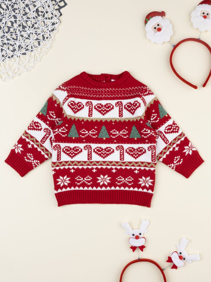 Maglia tricot natale bimba