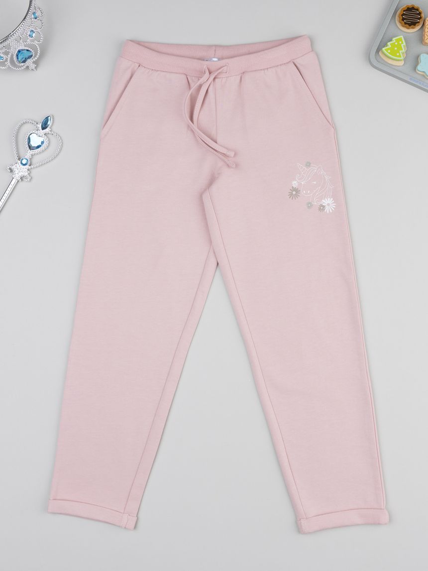 Pantalone garzato bimba rosa unicorno