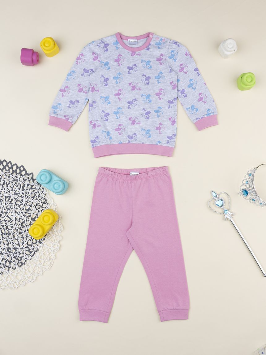 Pigiama bimba due pezzi unicorni