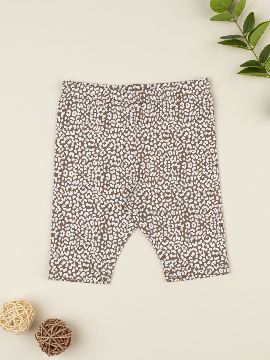 Legging bimba maculato marrone