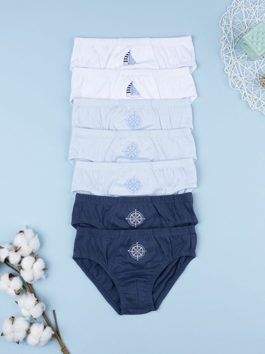Pack 7 slip bambino toni blu