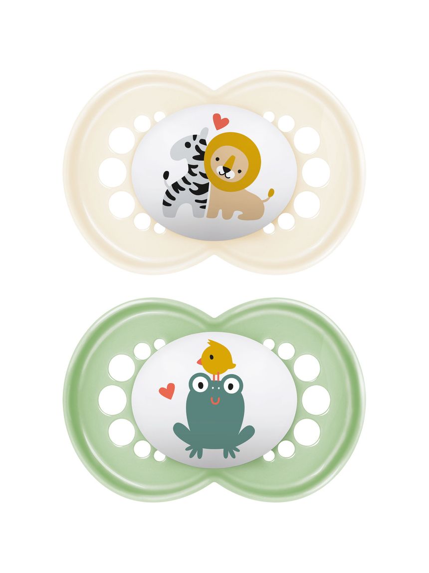 Succhietti original 16+ caucciù bio-circolare conf. doppia verde/beige - mam