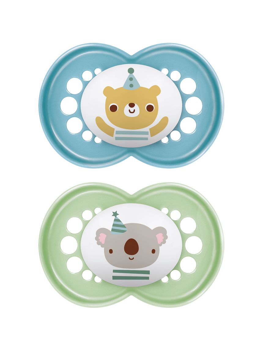 Succhietti original 6+ silicone bio-circolare conf. doppia azzurro/verde - mam