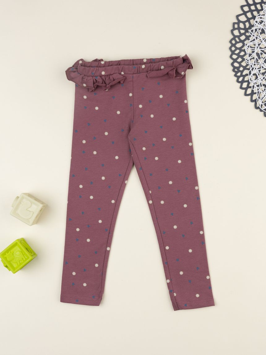 Legging bambina rosa antico con frill