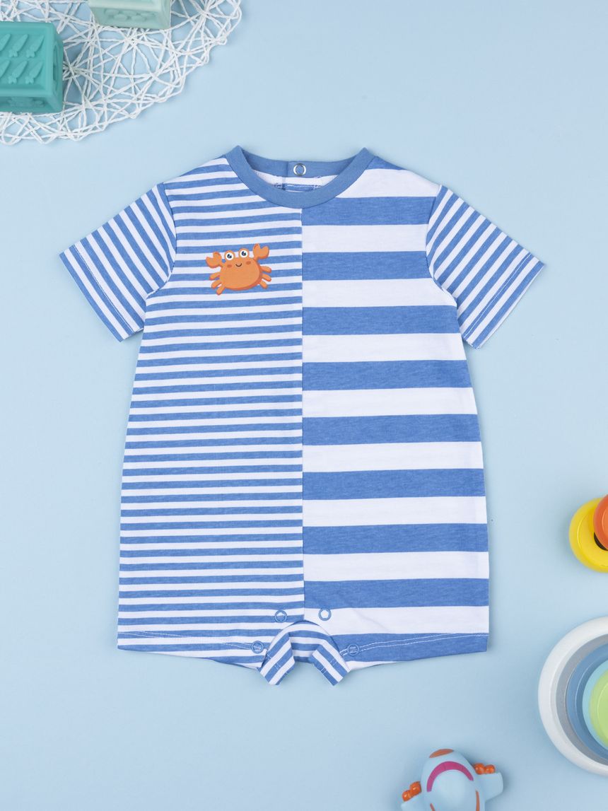 Pagliaccetto bimbo righe bianco/blu ganchio
