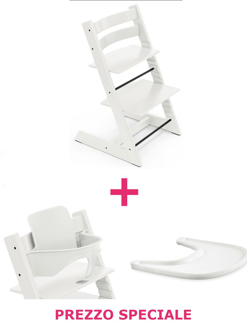 Tripp trapp® bianco sedia + babyset + vassoio – personalizzabile – stokke®