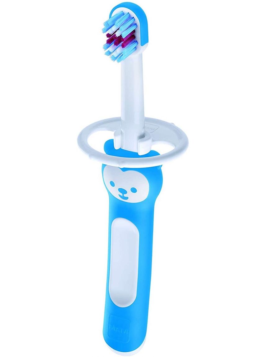 Set spazzolini denti bambini con manico lungo, da 5+ mesi, azzurro